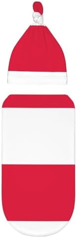 Polish Flag Newborn Swaddle Bag with Beanie 0-6 Months