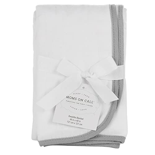 Moms On Call French Grey Cotton Swaddle Blanket for Newborns