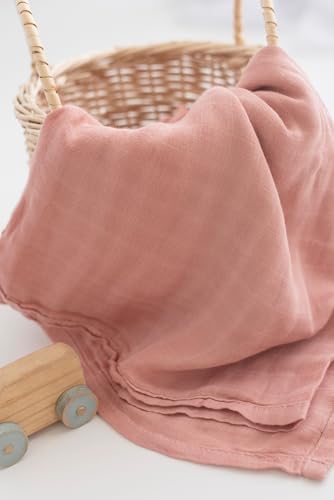 Papaya Kids Muslin Swaddle Blankets - 2 Pack Clouds Pink