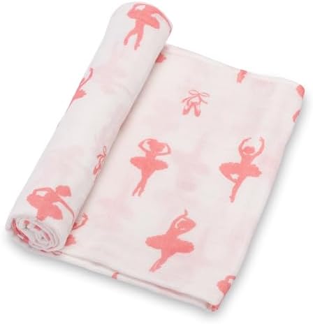 LollyBanks Ballet Print Swaddling Blanket 47x47 Inches