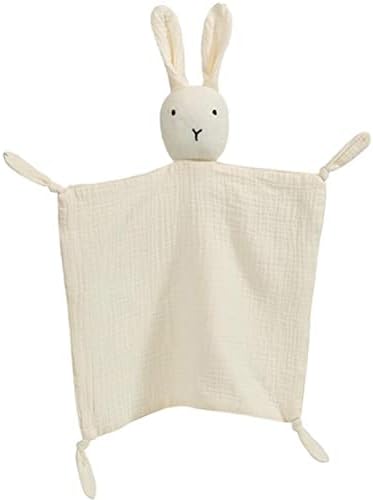 Organic Cotton Muslin Lovey Blanket with Bunny Design