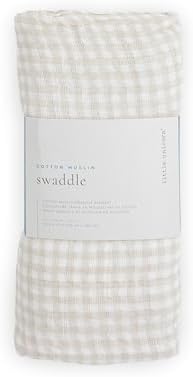 Little Unicorn Cotton Swaddle Blanket Tan Gingham