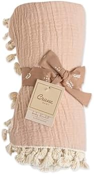 Crane Baby 6-Layer Muslin Swaddle Blanket Desert Rose 30x40 Inches