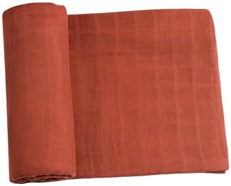 Meracorallo Muslin Swaddle Blanket Brick Red 47x47