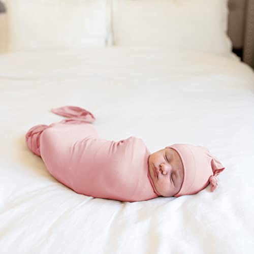 Kloovete Large Swaddle Blanket with Knotted Hat for Newborns
