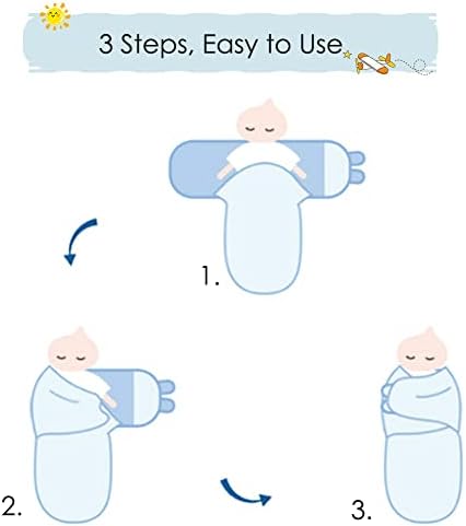 Exemaba Baby Swaddle Sleep Sack Set for 0-3 Months 3-Pack