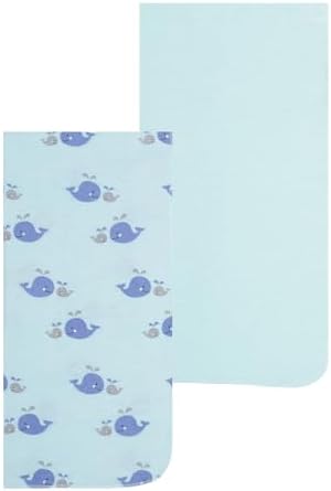 Everyday Kids 4 Pack Baby Blue Flannel Blankets with Ocean Animals