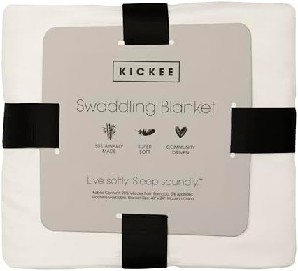 KicKee Swaddling Blanket - Natural Heart Doodles One Size