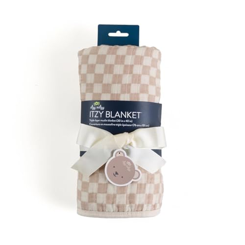 Itzy Ritzy Baby Blanket - Soft Cotton Muslin Checkerboard