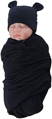 Exemaba Baby Swaddle Blanket with Hat Set for 0-3 Months