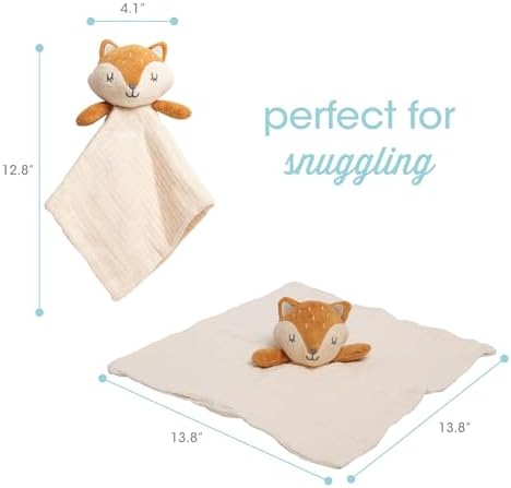 Pearhead Fox Security Blanket Soft Baby Lovey for Newborn and Toddlers