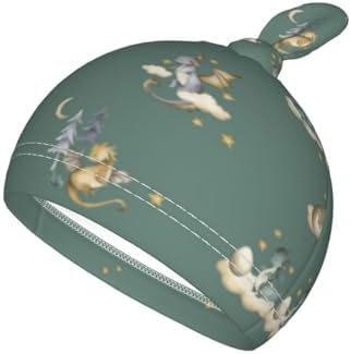Sozzjile Cute Dragon Print Baby Swaddle Blanket with Beanie Set