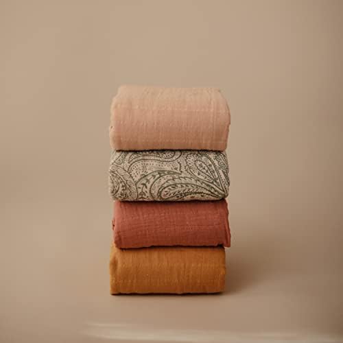 Mushie Organic Cotton Swaddle Blanket Cedar Aroma