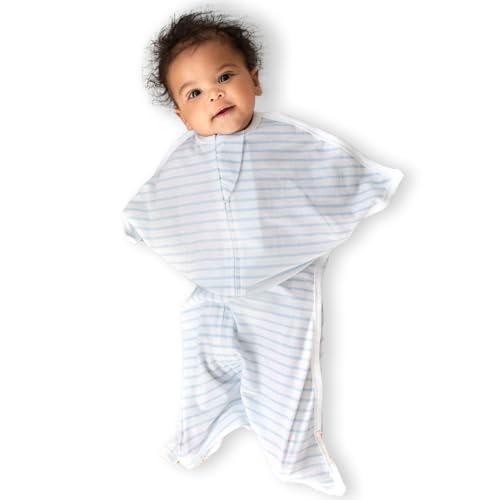 SleepingBaby Zipadee-Zip Transition Swaddle - BlueCream Medium 6-12 Months