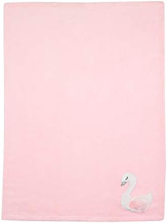Blossom Pink White Swan Coral Fleece Baby Blanket 1