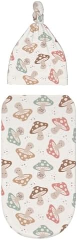 Muishi Happy Mushroom Swaddle Blanket Hat Set
