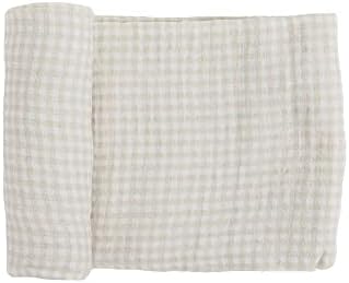 Little Unicorn Cotton Swaddle Blanket Tan Gingham