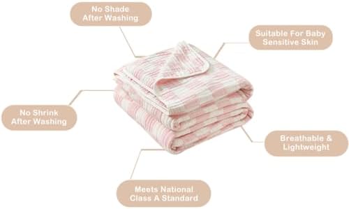 Ultra Soft Cozy Cotton Muslin Swaddle Blanket 41x41