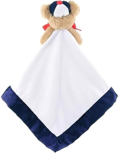 Bearington Collection Lil Slugger Baseball Lovey Blanket - 15 Inches Plush Satin