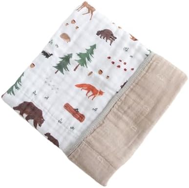 RED ROVR Organic Muslin Baby Blanket - Bear Buddies 30x40