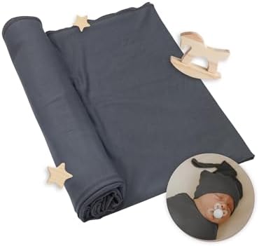 Nyte Nyte Baby Swaddle Blanket with Beanie Set 120x120cm Gray