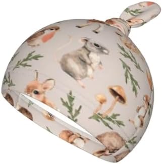 Qiankang Cartoon Animals Swaddling Blanket Beanie Set
