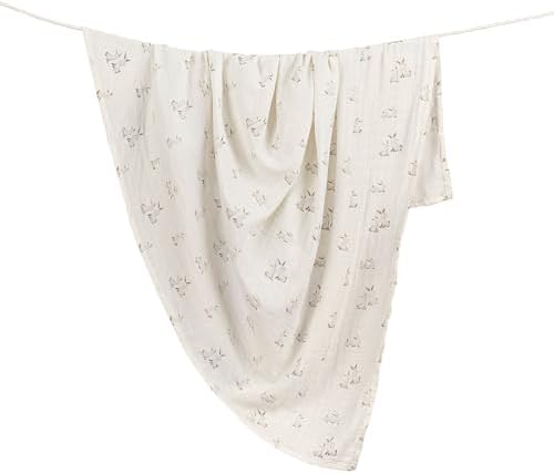 Crane Baby Organic Cotton Bunny Swaddle Wrap 47x47