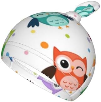 Cute Owls Swaddle Blanket Set with Beanie Hat for Newborn 1