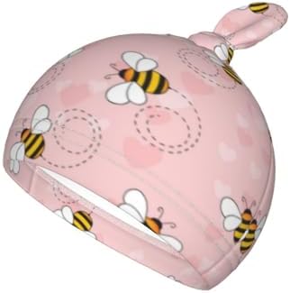 Sozzjile Cute Bee Swaddle Blanket Beanie Set for Newborn