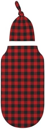 Figtihw Christmas Checkered Swaddle Blanket for Newborn Baby Girls Boys