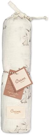 Crane Baby Organic Cotton Bunny Swaddle Wrap 47x47