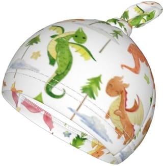 Dragon and Tree Print Swaddle Blanket with Beanie Set