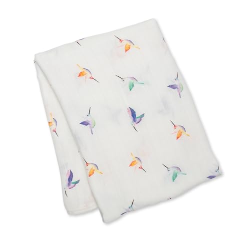 Lulujo Baby Swaddle Blanket Hummingbird 47x47