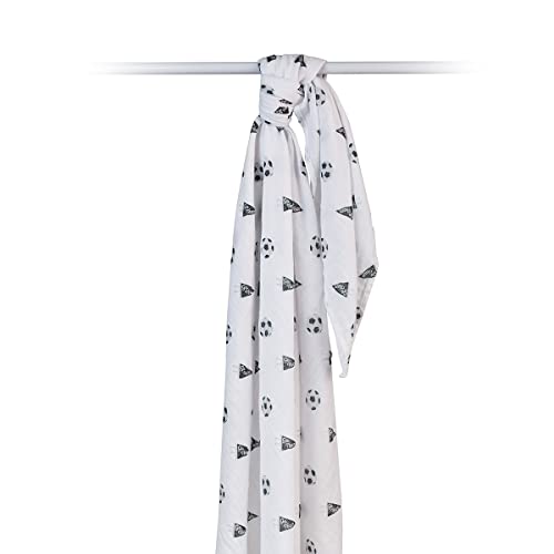 Lulujo Baby Swaddle Blanket Soccer 47x47