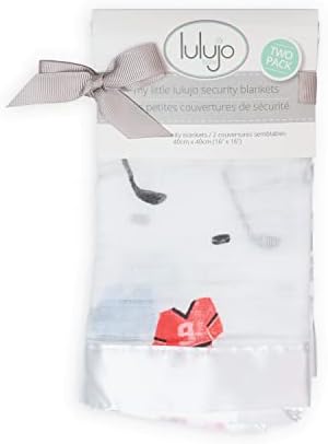 Lulujo Baby Security Lovey Blanket - 16x16in Soft Cotton Muslin with Satin Trim