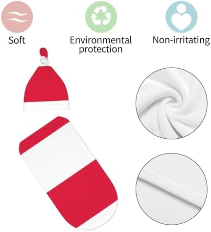 Polish Flag Newborn Swaddle Bag with Beanie 0-6 Months