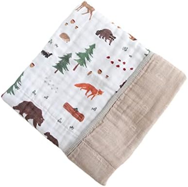 RED ROVR Organic Muslin Baby Blanket - Bear Buddies 30x40