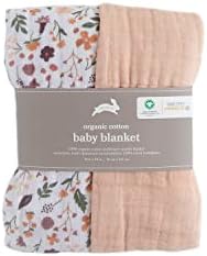 RED ROVR Organic Cotton Muslin Blanket - 30 x 40 Mauve Meadow