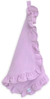 Ryan Rose Cutie Lovey Security Blanket - Organic Cotton Muslin with Snap Closure