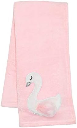 Blossom Pink White Swan Coral Fleece Baby Blanket 1