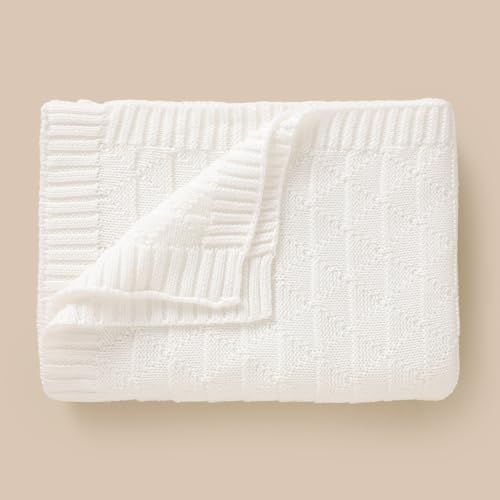 Wugugu Baby Receiving Blanket 30x40 Inch Soft Knit Neutral Swaddle