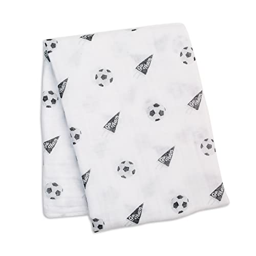 Lulujo Baby Swaddle Blanket Soccer 47x47