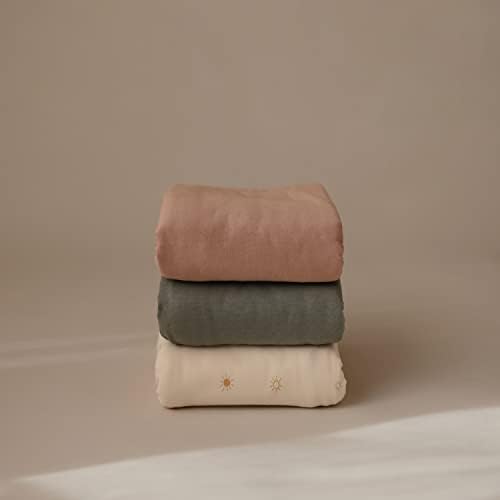 Mushie Stretchy Baby Swaddle Blanket - Dried Thyme