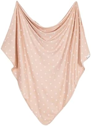 Bazzle Baby Swaddle Blanket - 315 x 315 - Mocha with White Criss-Cross Pattern