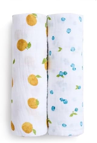 aden anais Organic Cotton Muslin Swaddle 2 Pack - Fresh Fruit