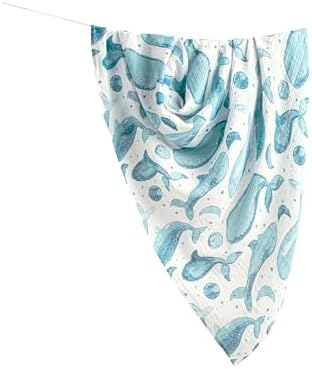 Crane Baby Muslin Swaddle Blanket - Caspian Ocean Set of 2