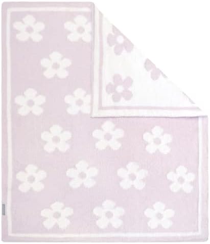 Living Textiles Chenille Baby Blanket Purple Flower