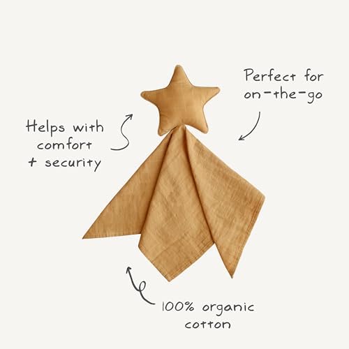 Mushie Star Security Blanket Organic Cotton Lovey Fall Yellow
