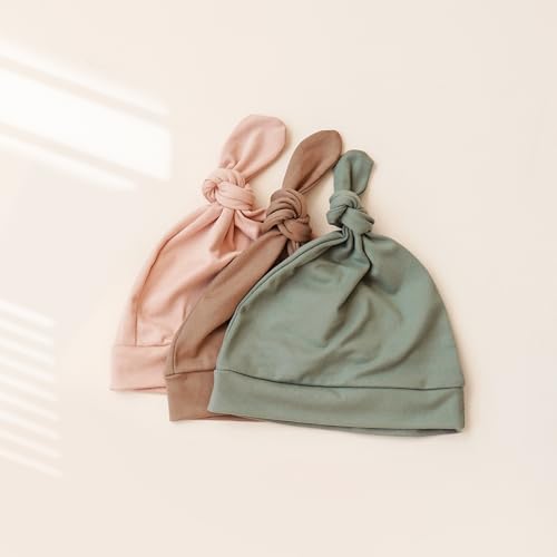 Konssy Baby Girl Swaddle Blanket with Headband and Beanie Set
