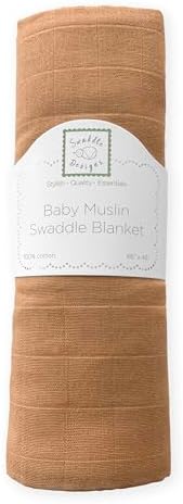 SwaddleDesigns Cotton Muslin Swaddle Blanket 46x46 Inches Earthtone Collection